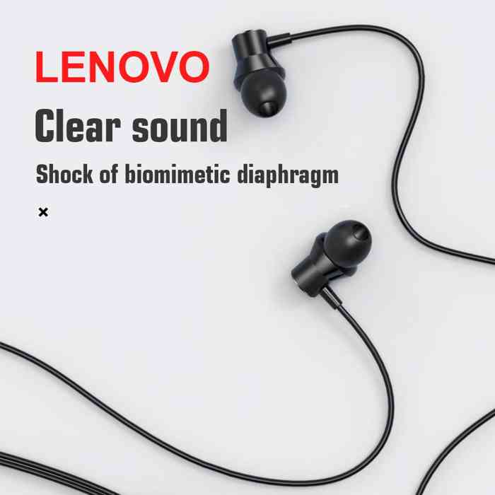 Lenovo HF130 Wired 3.5mm In-ear Headphones – Black